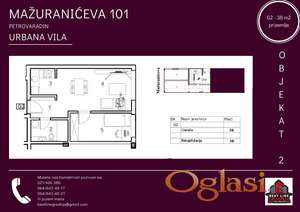 G2 - 38 m2 - JEDNOIPOSOBAN STAN U IZGRADNJI! MAŽURANIĆEVA 101 - PETROVARADIN, NOVI SAD!